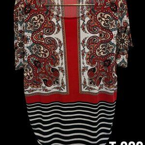 Chico's Paisley Pattern And Stripped Top - Size 2XL